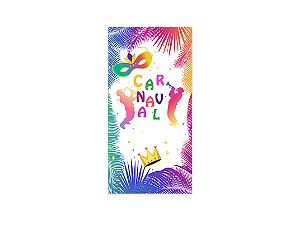 Painel De Festa Vertical 1,00 x 2,00 - Carnaval Folhagens Tropical 017