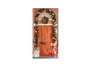 Painel De Festa Vertical 1,00 x 2,00 - Porta com Enfeites de Natal 005