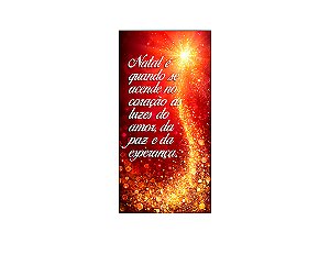 Painel De Festa Vertical 1,00 x 2,00 - Natal Vermelho Efeito Glitter Dourado 014