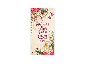 Painel De Festa Vertical 1,00 x 2,00 - Então é Natal Floral 020