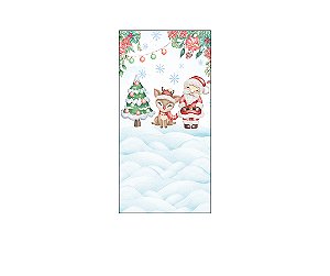 Painel De Festa Vertical 1,00 x 2,00 - Natal Papai Noel Cute Aquarela 023