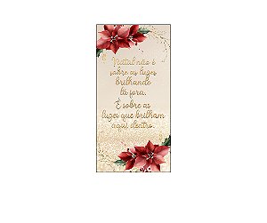 Painel De Festa Vertical 1,00 x 2,00 - Mensagem de Natal Flores Vermelhos 029