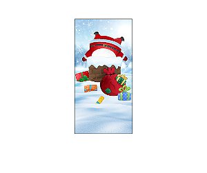 Painel De Festa Vertical 1,00 x 2,00 - Natal Papai Noel no Trenó 034