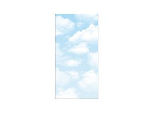 Painel De Festa Vertical 1,00 x 2,00 - Nuvens Céu Azul Aquarela 012