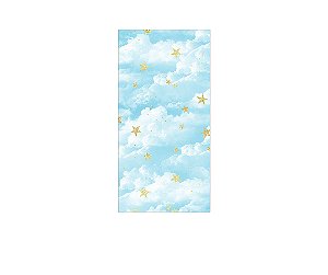 Painel De Festa Vertical 1,00 x 2,00 - Nuvens e Estrelas Azul 016