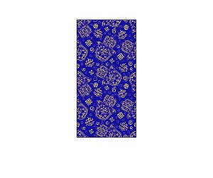 Painel De Festa Vertical 1,00 x 2,00 - Olho Grego Azul com Dourado 001