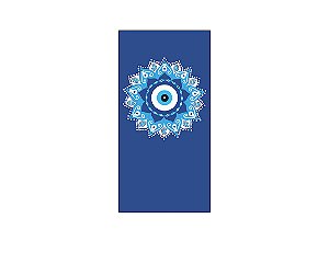 Painel De Festa Vertical 1,00 x 2,00 - Mandala Olho Grego Azul 003