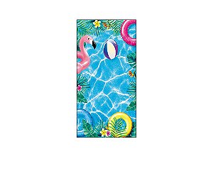 Painel De Festa Vertical 1,00 x 2,00 - Pool Party Flamingo e Boias 003