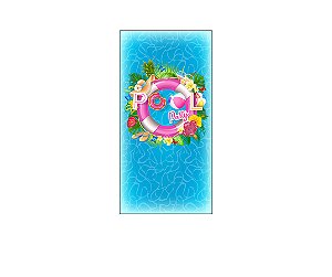 Painel De Festa Vertical 1,00 x 2,00 - Pool Party Boia Rosa 009