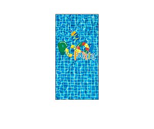 Painel De Festa Vertical 1,00 x 2,00 - Pool Party Piscina Azul 013