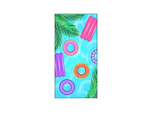 Painel De Festa Vertical 1,00 x 2,00 - Pool Party Boias Coloridas 014