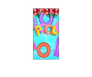 Painel De Festa Vertical 1,00 x 2,00 - Pool Party Piscina com Boias Coloridas 015