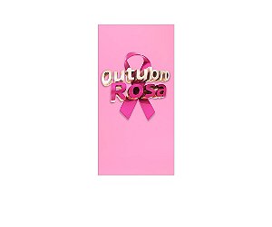Painel De Festa Vertical 1,00 x 2,00 - Outubro Rosa com Dourado 003