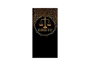 Painel De Festa Vertical 1,00 x 2,00 - Profissão Direito Efeito Glitter Dourado 009
