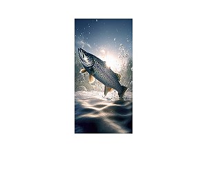 Painel De Festa Vertical 1,00 x 2,00 - Pescaria Peixe Pulando na Água 034