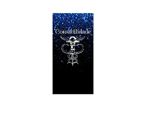 Painel De Festa Vertical 1,00 x 2,00 -  Profissão Contabilidade Efeito Glitter Azul 038
