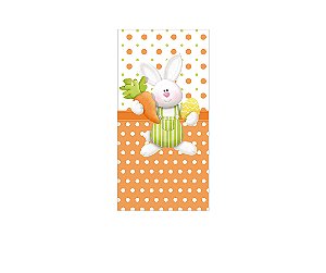 Painel De Festa Vertical 1,00 x 2,00 - Coelho da Páscoa Verde e Laranja 025