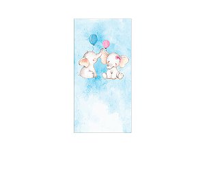 Painel De Festa Vertical 1,00 x 2,00 -  Elefante Cute Revelação 009