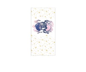 Painel De Festa Vertical 1,00 x 2,00 - Revelação Pezinhos Rosa e Azul 034