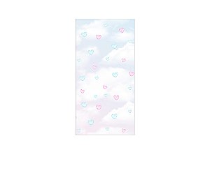 Painel De Festa Vertical 1,00 x 2,00 - Revelação Corações Azul e Rosa 041