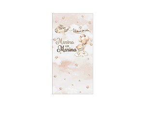 Painel De Festa Vertical 1,00 x 2,00 - Revelação Urso Bege 057
