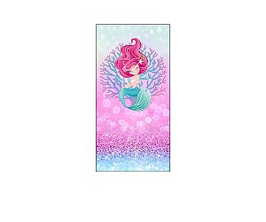 Painel De Festa Vertical 1,00 x 2,00 - Efeito Glitter Sereia Corais 002