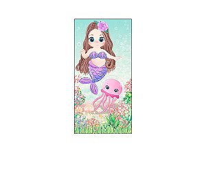 Painel De Festa Vertical 1,00 x 2,00 - Sereia Baby 003