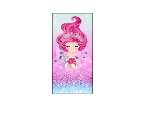 Painel De Festa Vertical 1,00 x 2,00 - Efeito Glitter Sereia Rosa 007