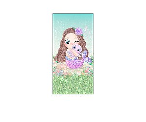 Painel De Festa Vertical 1,00 x 2,00 - Fundo do Mar Sereia Baby 008
