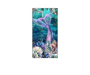 Painel De Festa Vertical 1,00 x 2,00 - Sereia Cauda Realista 009
