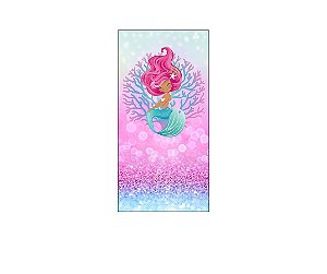 Painel De Festa Vertical 1,00 x 2,00 - Efeito Glitter Sereia Rosa 013