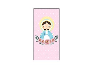 Painel De Festa Vertical 1,00 x 2,00 -  Santa Nossa Senhora das Graças Cute Rosa 008