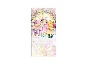 Painel De Festa Vertical 1,00 x 2,00 - Jardim de Bonecas Aquarela 002