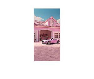 Painel De Festa Vertical 1,00 x 2,00 - Boneca Rosa Fashion Casa 007