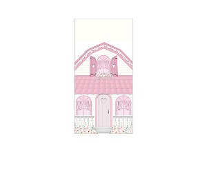 Painel De Festa Vertical 1,00 x 2,00 - Casinha de Bonecas Rosa 011