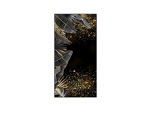 Painel De Festa Vertical 1,00 x 2,00 - Tropical Chique Preto com Dourado 022