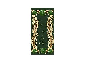 Painel De Festa Vertical 1,00 x 2,00 - Tropical Chique Verde com Dourado 024