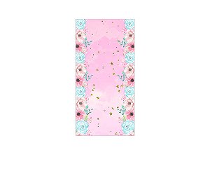 Painel De Festa Vertical 1,00 x 2,00 - Unicórnio Floral Aquarela 010