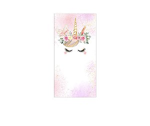 Painel De Festa Vertical 1,00 x 2,00 - Unicórnio Floral Aquarela 012