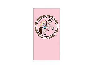 Painel De Festa Vertical 1,00 x 2,00 - Boiadeira Cute Rosa e Marrom 039