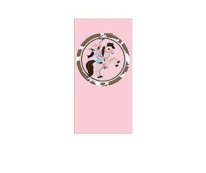 Painel De Festa Vertical 1,00 x 2,00 - Boiadeira Rosa e Marrom Suave 040