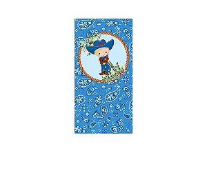 Painel De Festa Vertical 1,00 x 2,00 - Boiadeiro Azul 049