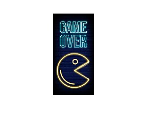 Painel De Festa Vertical 1,00 x 2,00 - Game Over Efeito Neon 002