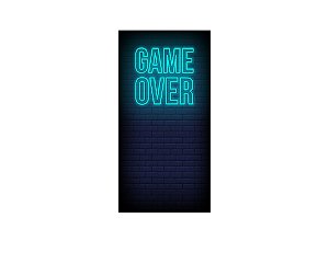 Painel De Festa Vertical 1,00 x 2,00 - Game Over 003
