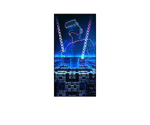 Painel De Festa Vertical 1,00 x 2,00 - Video Game Jagador Azul 008