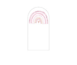 Painel De Festa Romano 1,00x2,00-  Arco Iris Boho Rosa 011