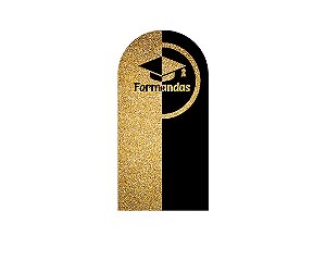Painel De Festa Romano 1,00x2,00- Formandas Preto e Dourada 028