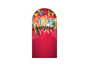 Painel De Festa Romano 1,00x2,00- Festa Junina Fundo Vermelho 009