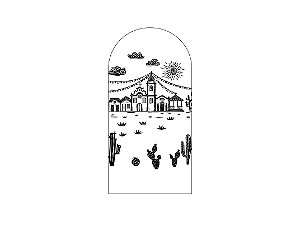 Painel De Festa Romano 1,00x2,00- São João Sertão Preto e Branco 041