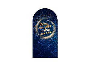 Painel De Festa Romano 1,00x2,00- Ano Novo Azul com Dourado 005